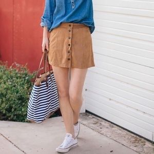 American Eagle Suede Button Front Skirt